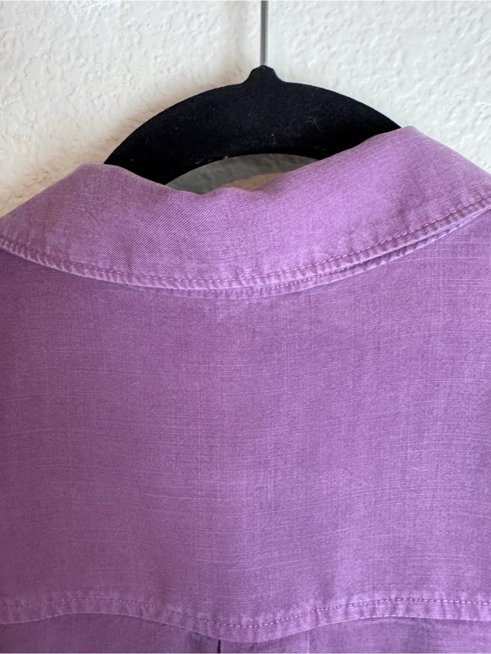 Cloth & Stone Purple Solid Woven Lyocell Pleated Button-Up Shirt Size M - Picture 12 of 13